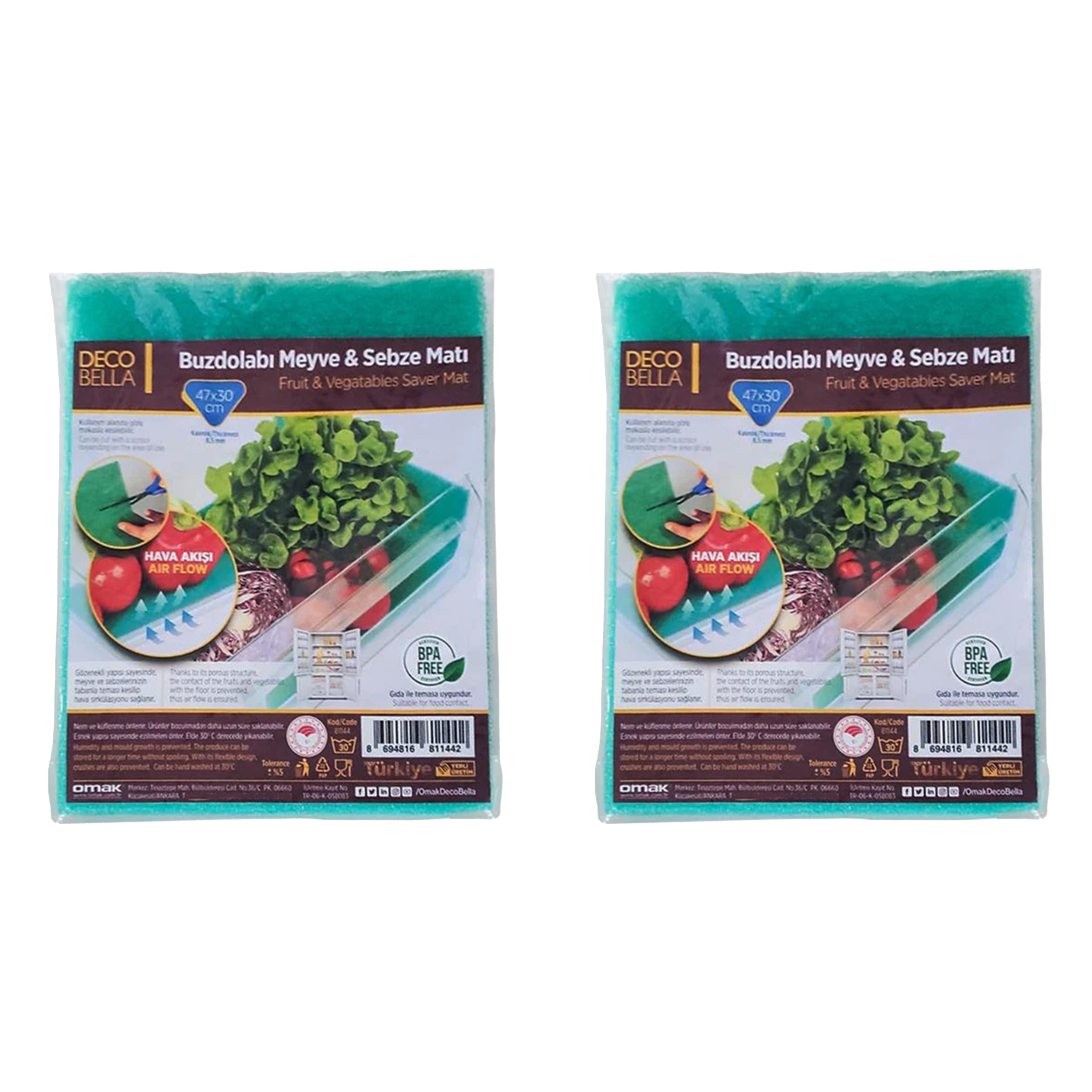 روکش طبقات یخچال دکوبلا مدل yesil مجموعه 2 عددی